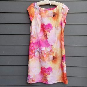 Liz Claiborne watercolor floral sheath dress size 10